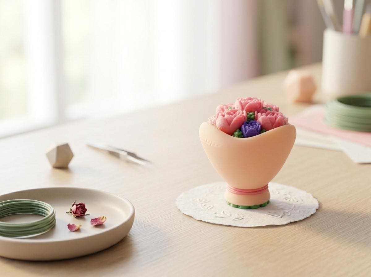 Flower Bouquet Fidget Clicker Keychain