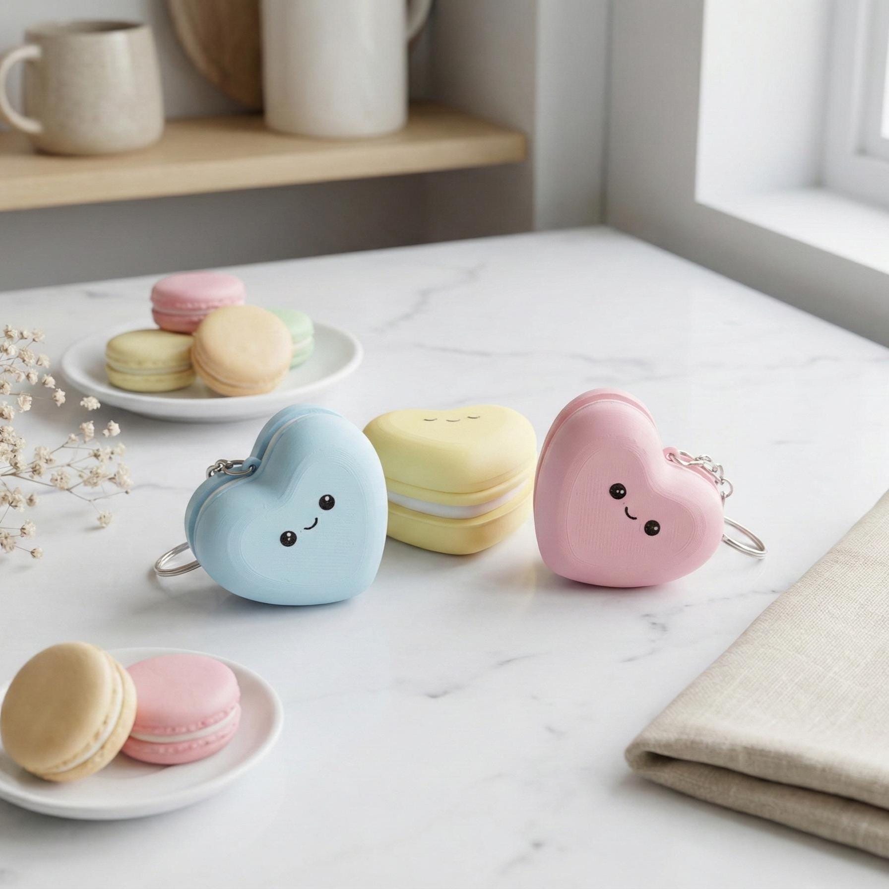 Heart Macaron Fidget Keychain