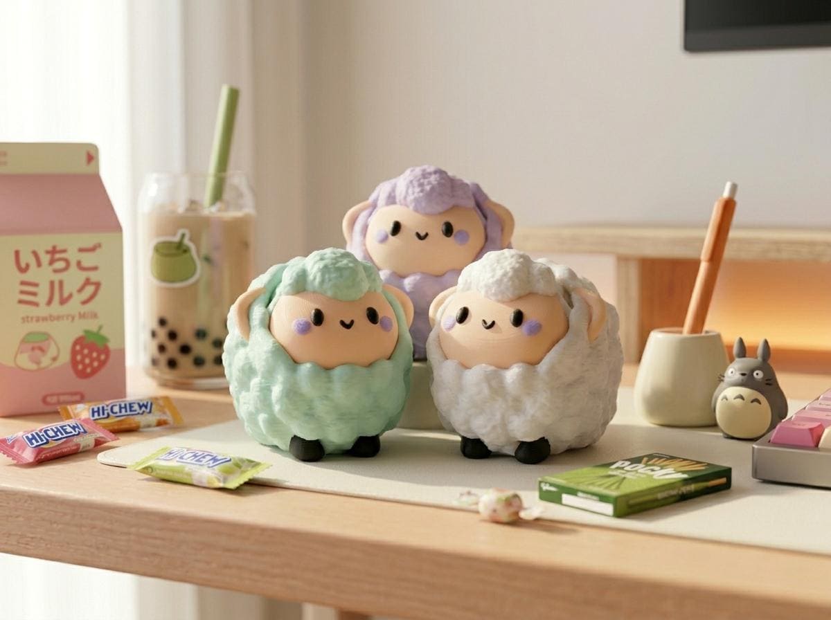 Cute Sheep Fidget Clicker Keychain