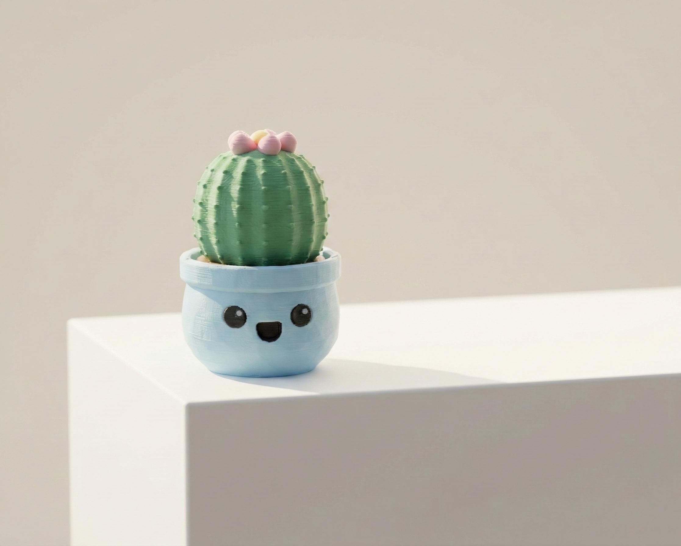 Happy Face Succulent Fidget Clicker Keychain