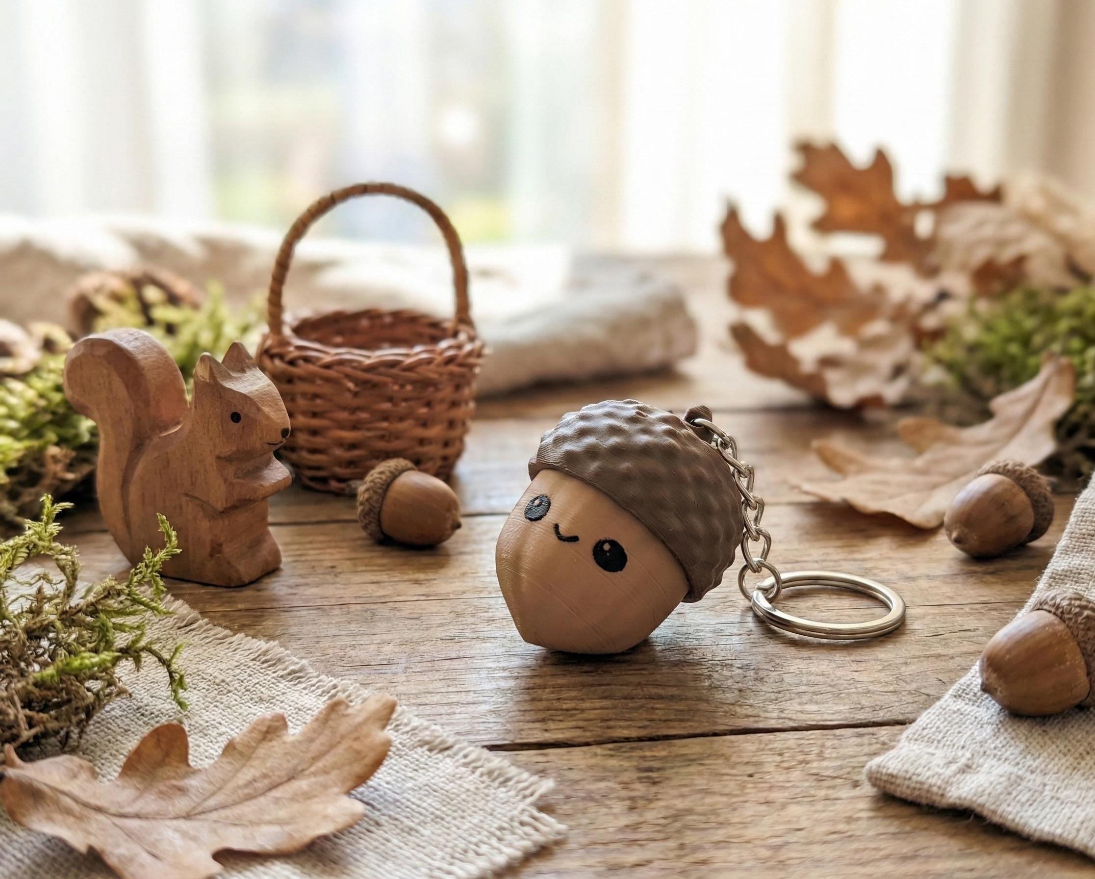 Happy Acorn Fidget Keychain