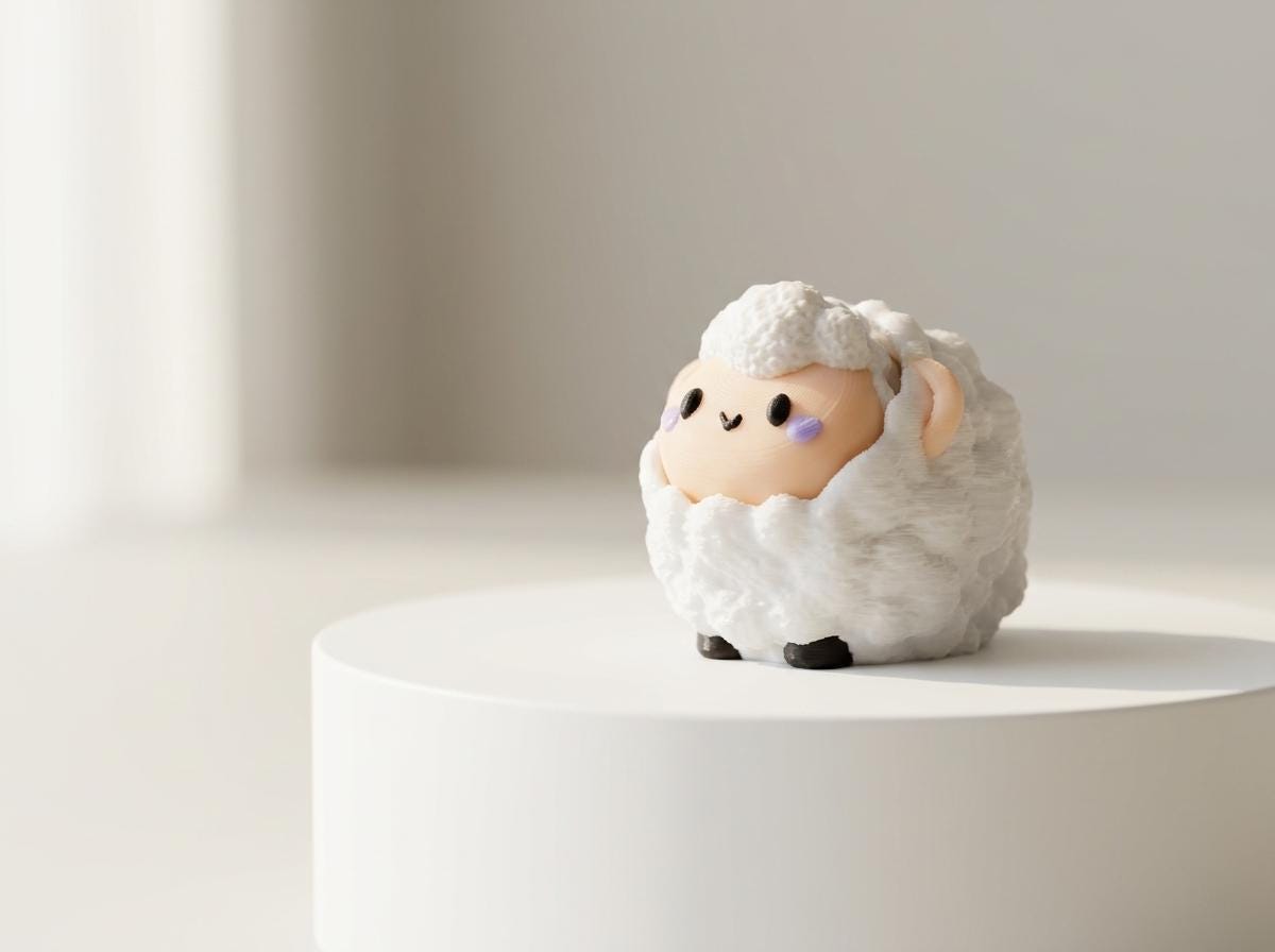 Cute Sheep Fidget Clicker Keychain