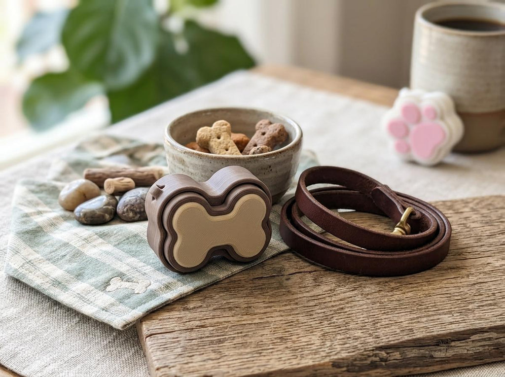 Paw & Dog Bone Fidget Clicker Keychain
