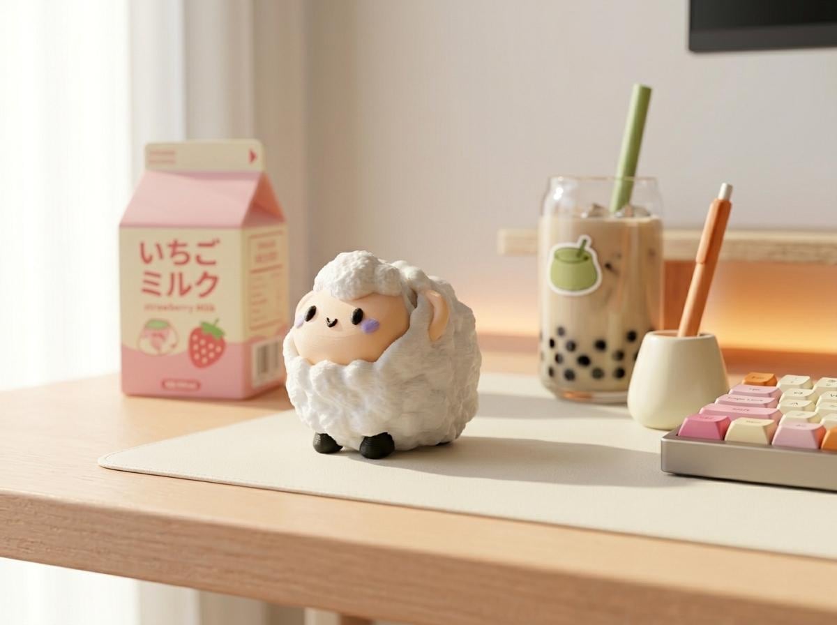 Cute Sheep Fidget Clicker Keychain