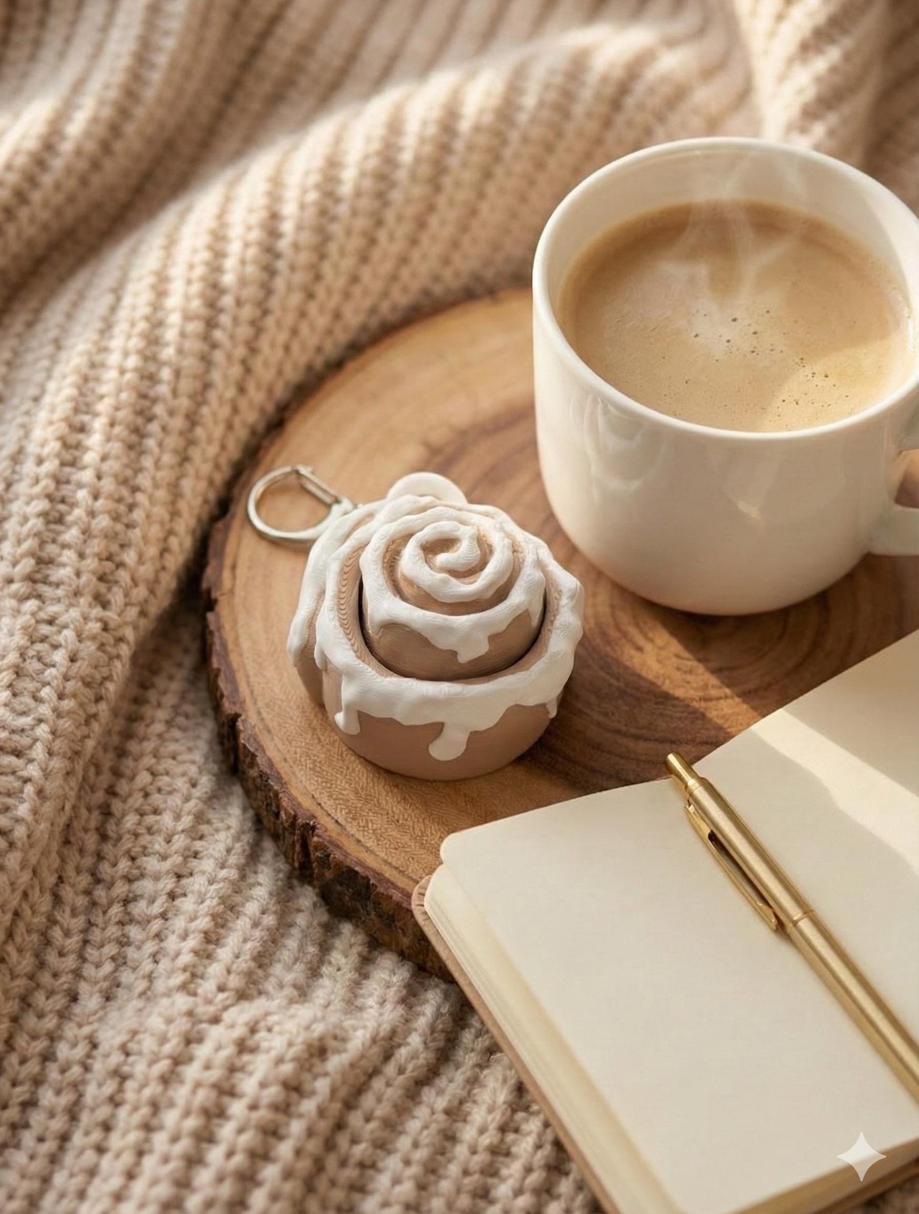 Cinnamon Roll Fidget Keychain