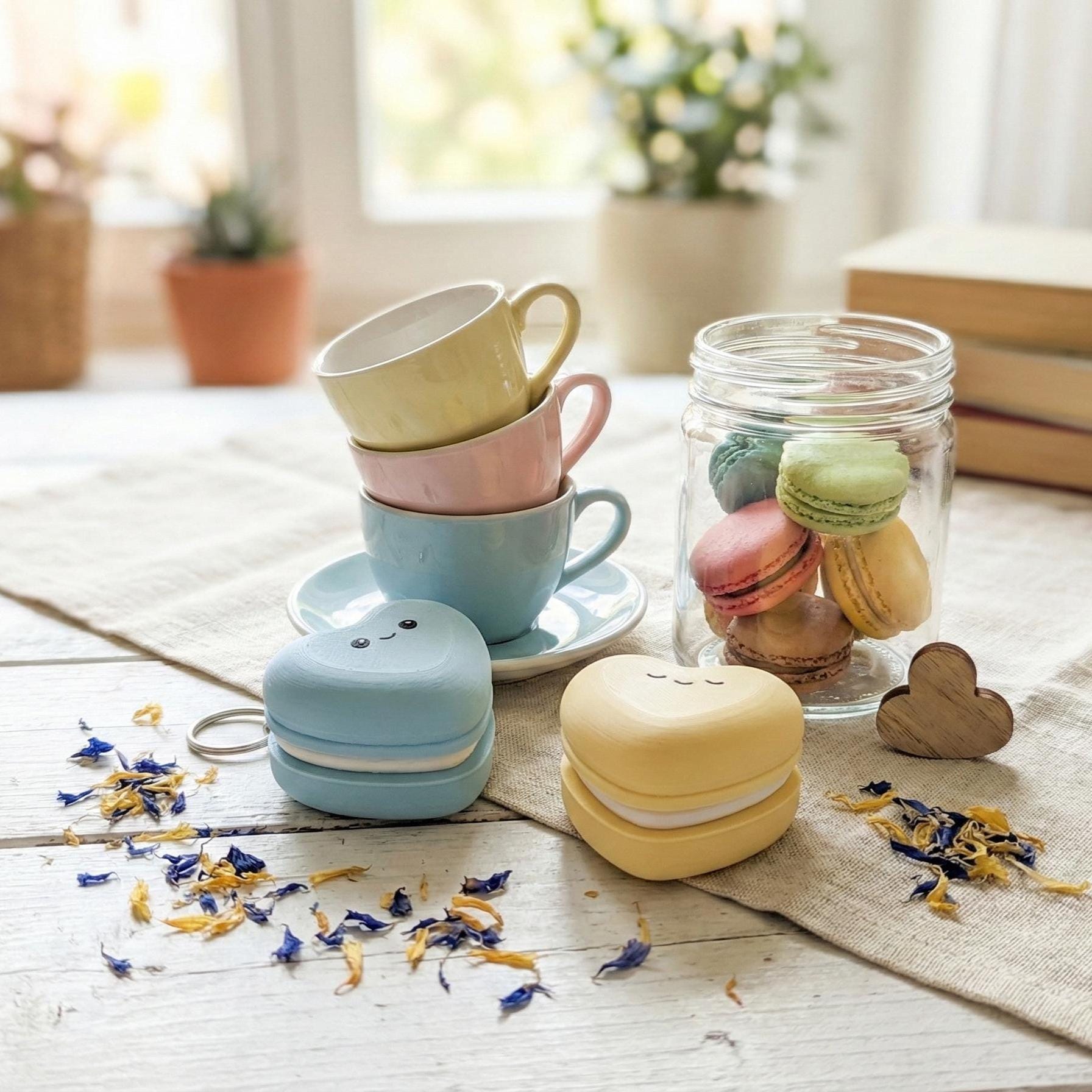 Heart Macaron Fidget Keychain