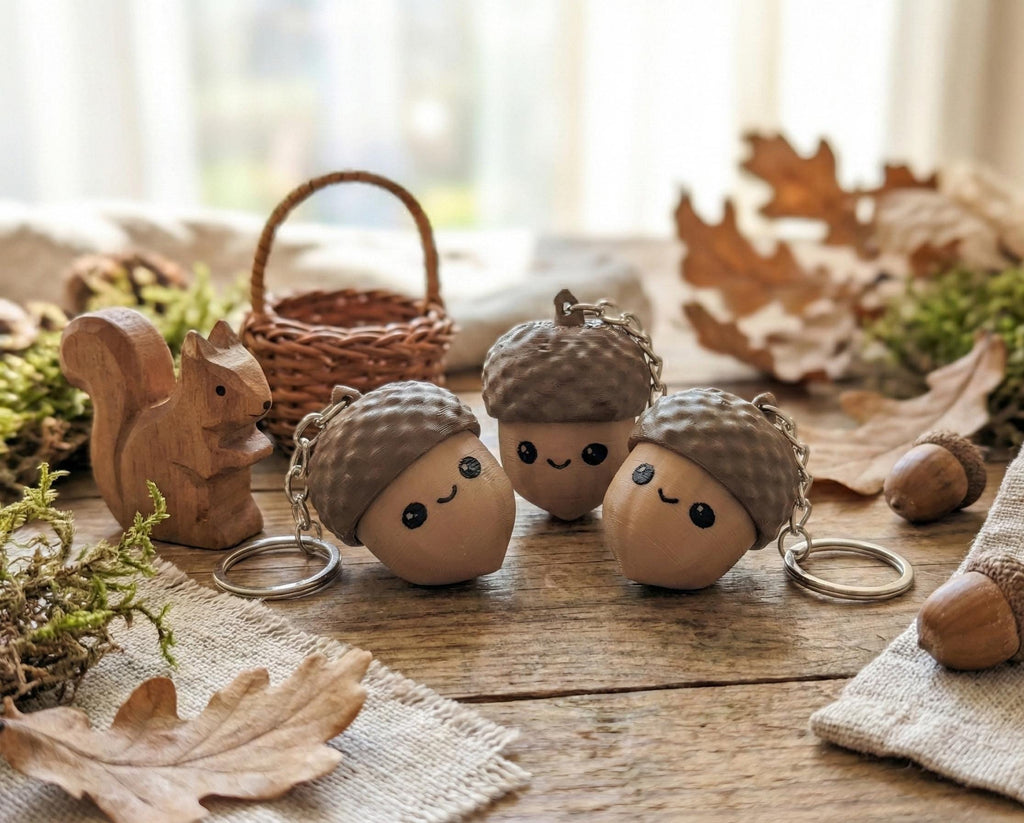 Happy Acorn Fidget Keychain
