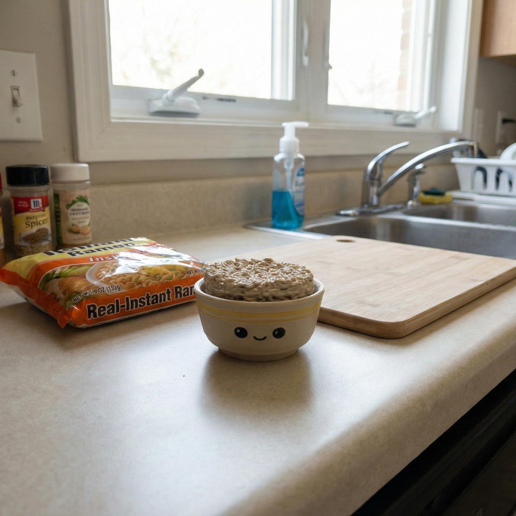 Rice Noodle Bowl Fidget Clicker Keychain