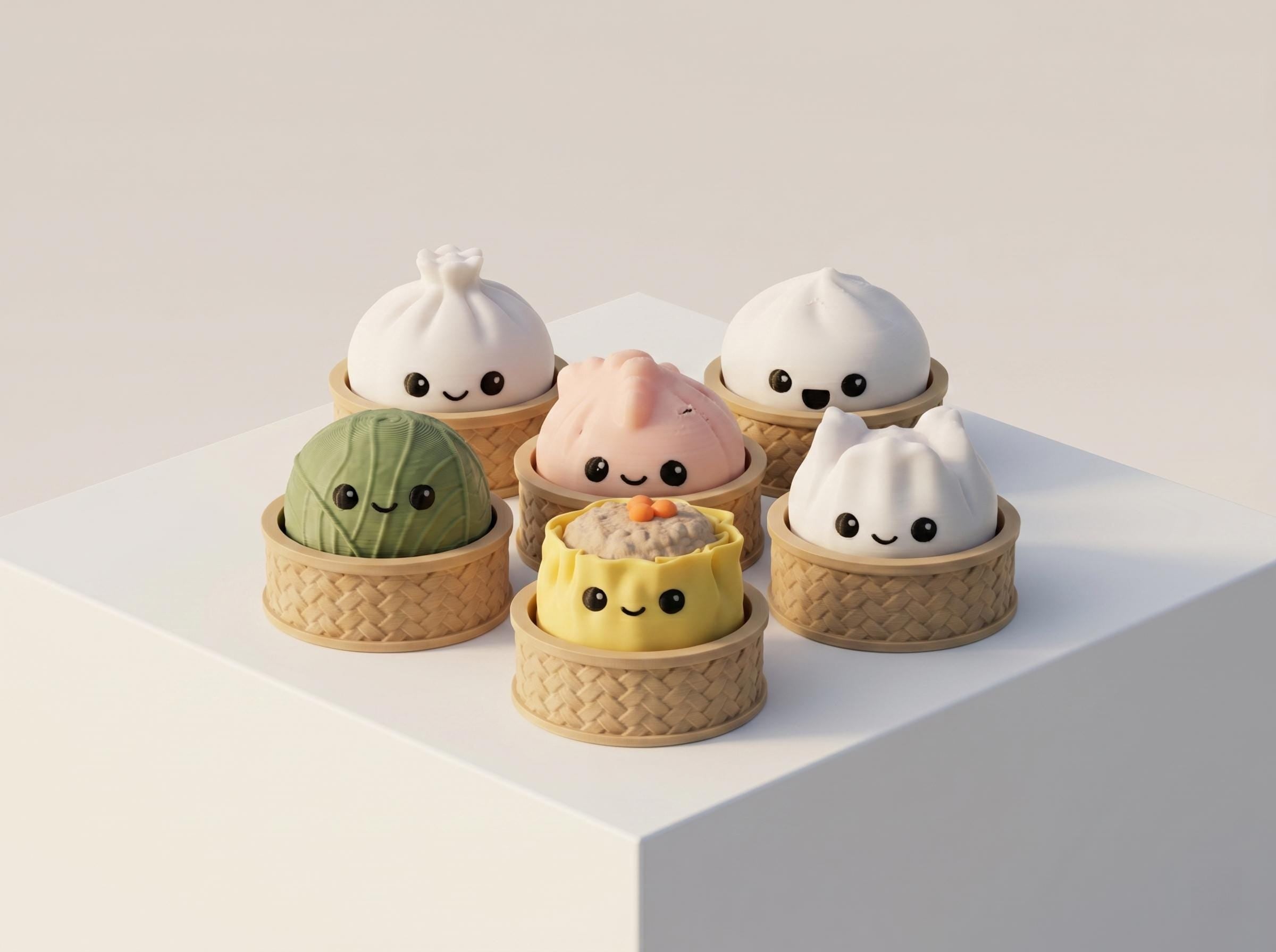 Dim Sum Fidget Clicker Keychain