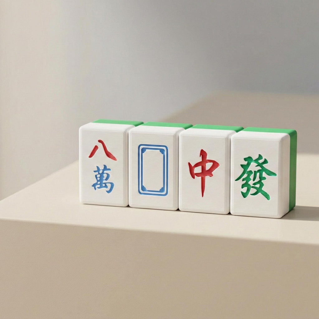 Green Dragon Mahjong Tile Fidget Keychain