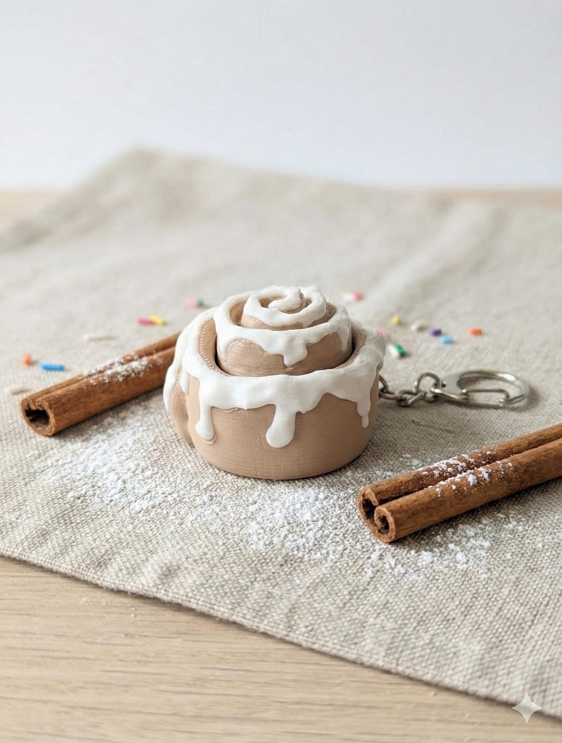 Cinnamon Roll Fidget Keychain