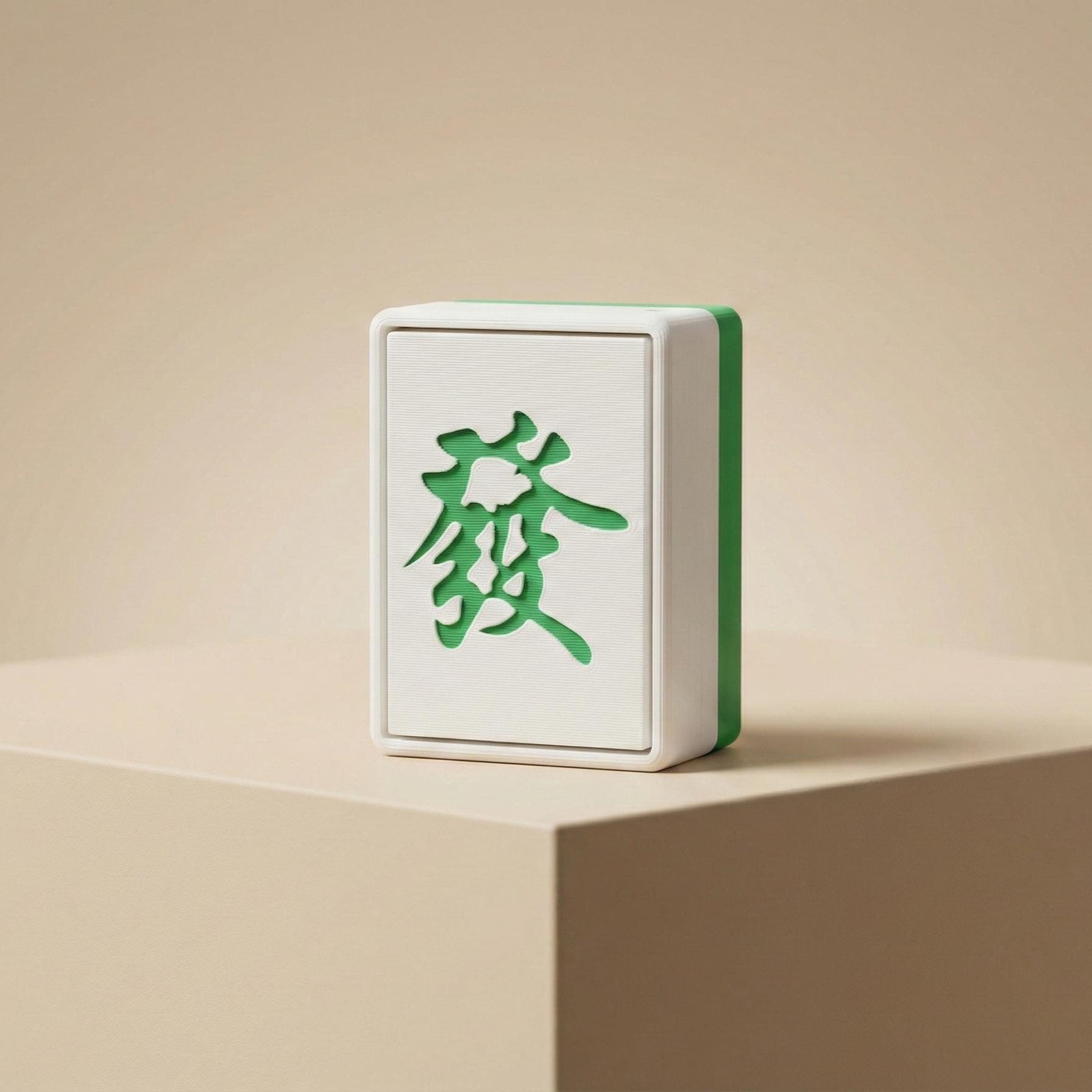 Green Dragon Mahjong Tile Fidget Keychain