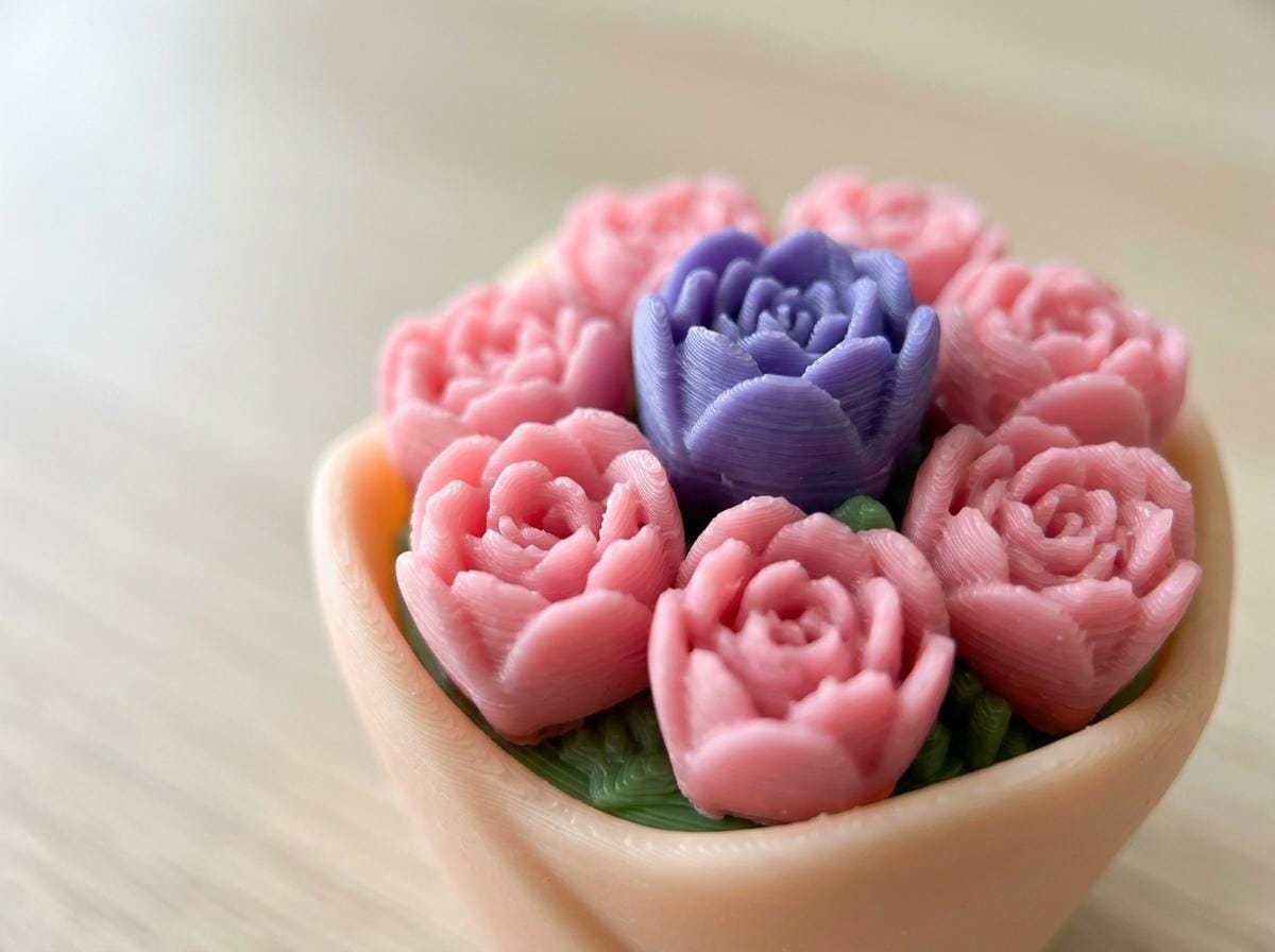Flower Bouquet Fidget Clicker Keychain