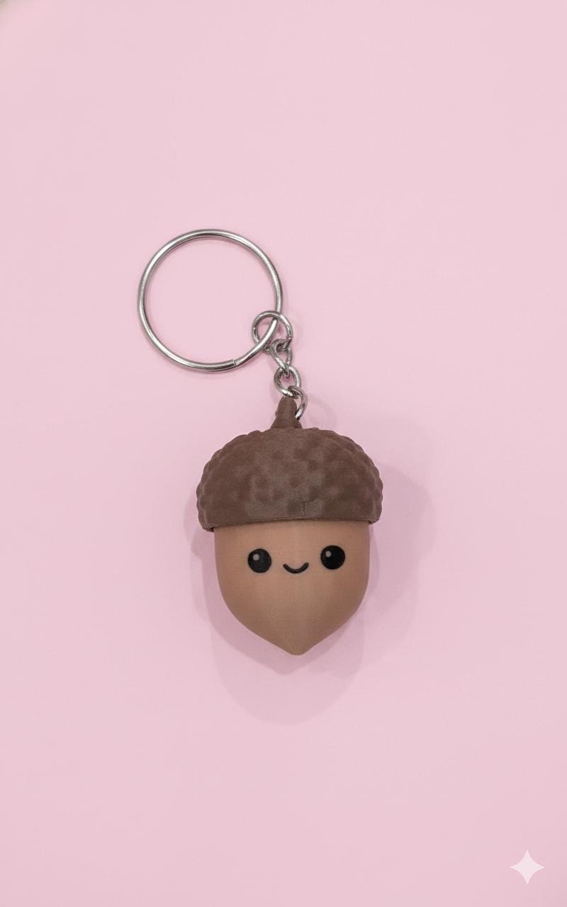 Happy Acorn Fidget Keychain